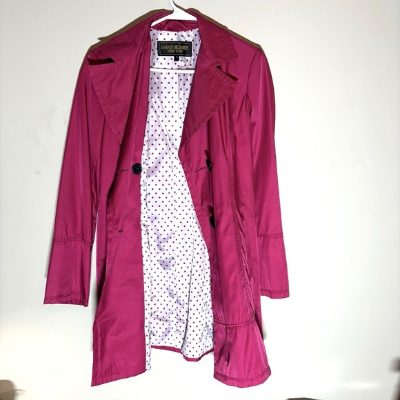 Marvin Richards New York pink double‎ breasted trench coat.  Size S - Picture 2 of 8